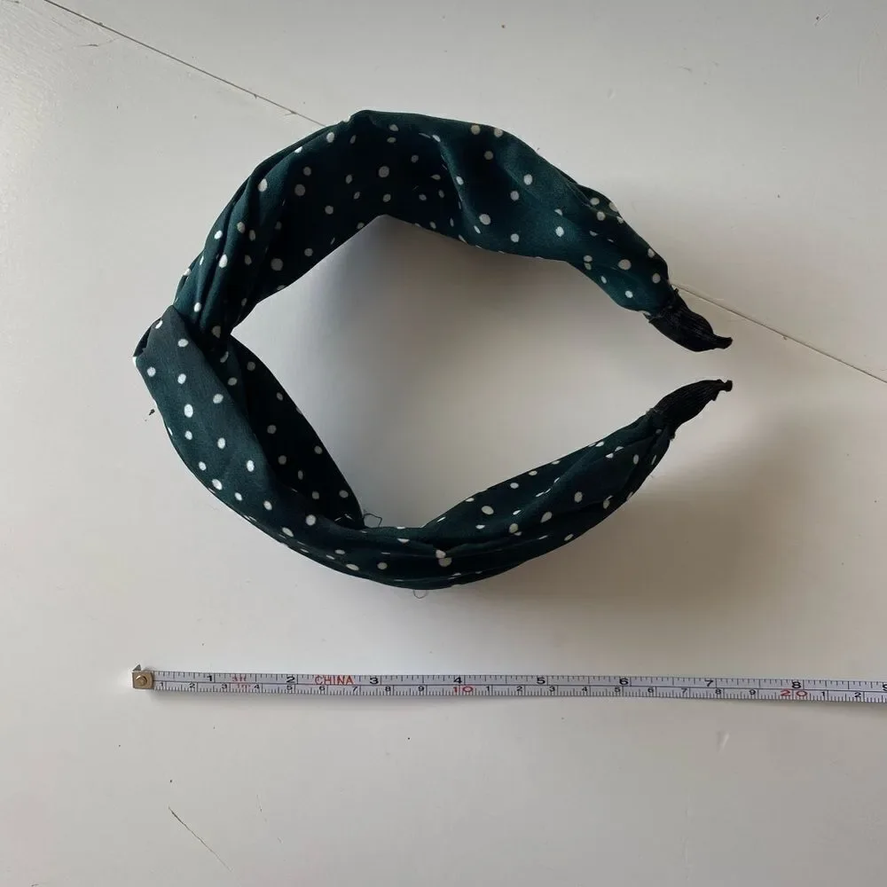 Green Polka Dot Knot Headband